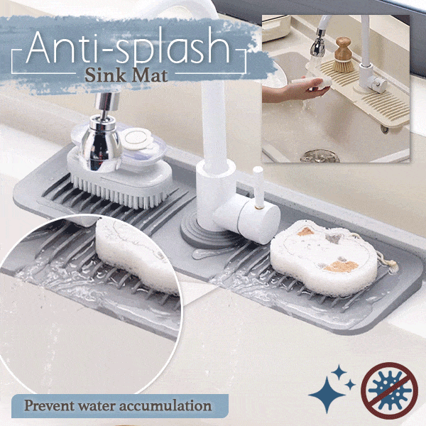 SPLASHPAD Sink Splash Guard - Home Essentials Faucet Mat for Clean and Dry  Bathroom Counter - Absorbent Fast Drying Non Slip Protector - Soft