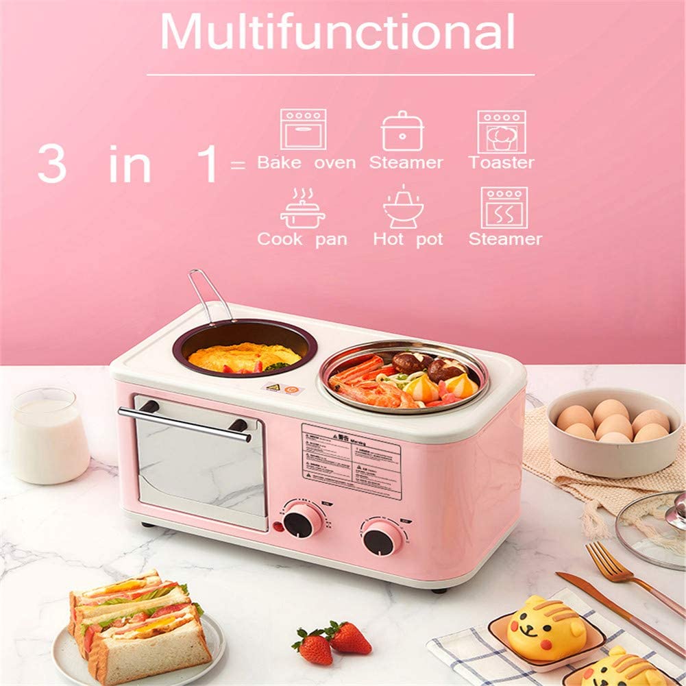 110V 220V Multifunction 3 In 1 Breakfast Machine Toaster Oven Pan