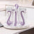 Swan Shape Glass Cup Holder Stand Purple