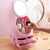 USB Rechargeable Makeup Organizer Pink with LED
